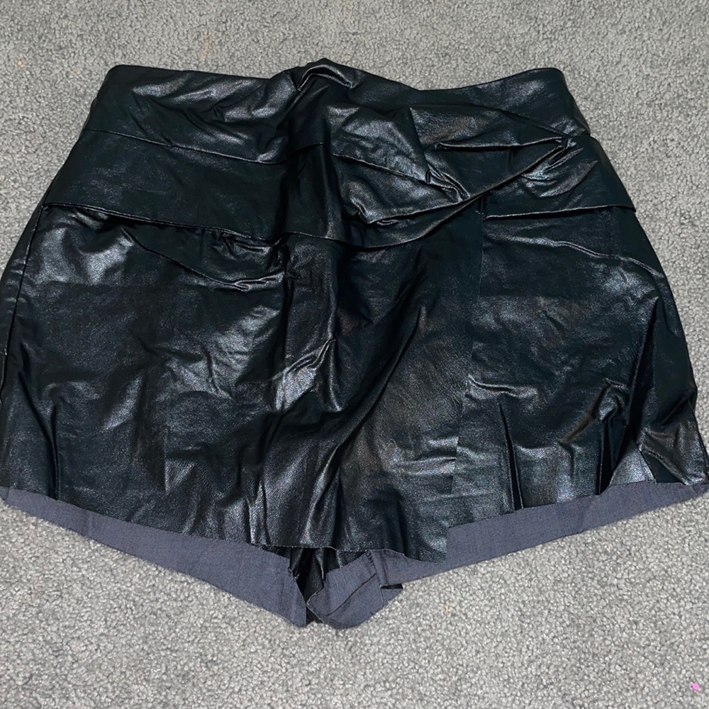 Leather mini skirt
